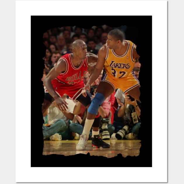 Michael Jordan vs Magic Johnson Vintage Wall Art by CAH BLUSUKAN
